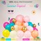 Tropical Balloons Garland Kit, 145Pcs Teal Hot Pink Yellow Peach Balloons with Flamingo and Palm Leaves Balloons